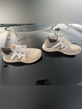 New Balance Beige and Olive Lightweight Running Shoes